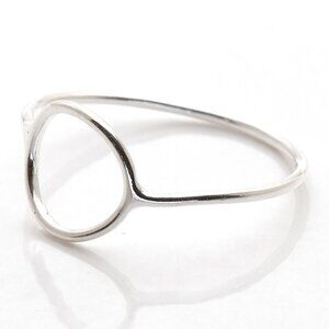 Sterling Silver Open Circle Ring, Dainty Geometric Ring, Stamped 925, Size 7